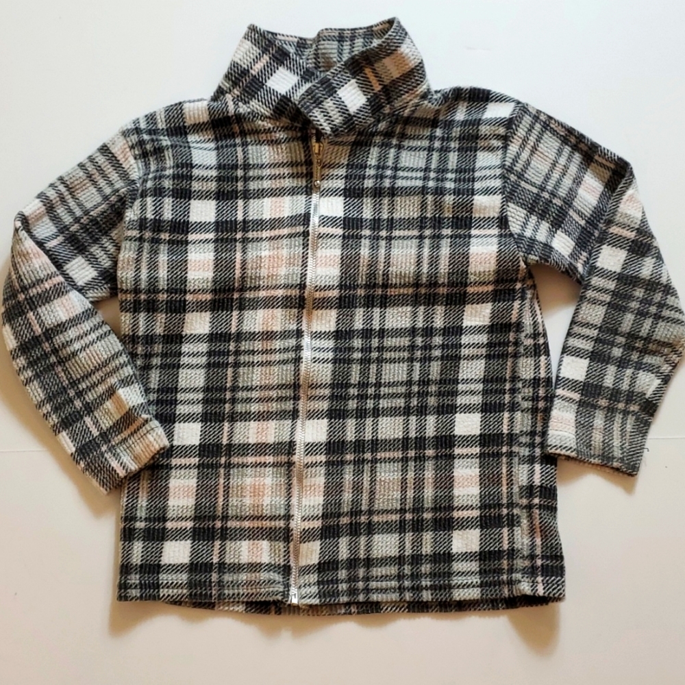In Design size 6 zipper front plaid thermal jacket